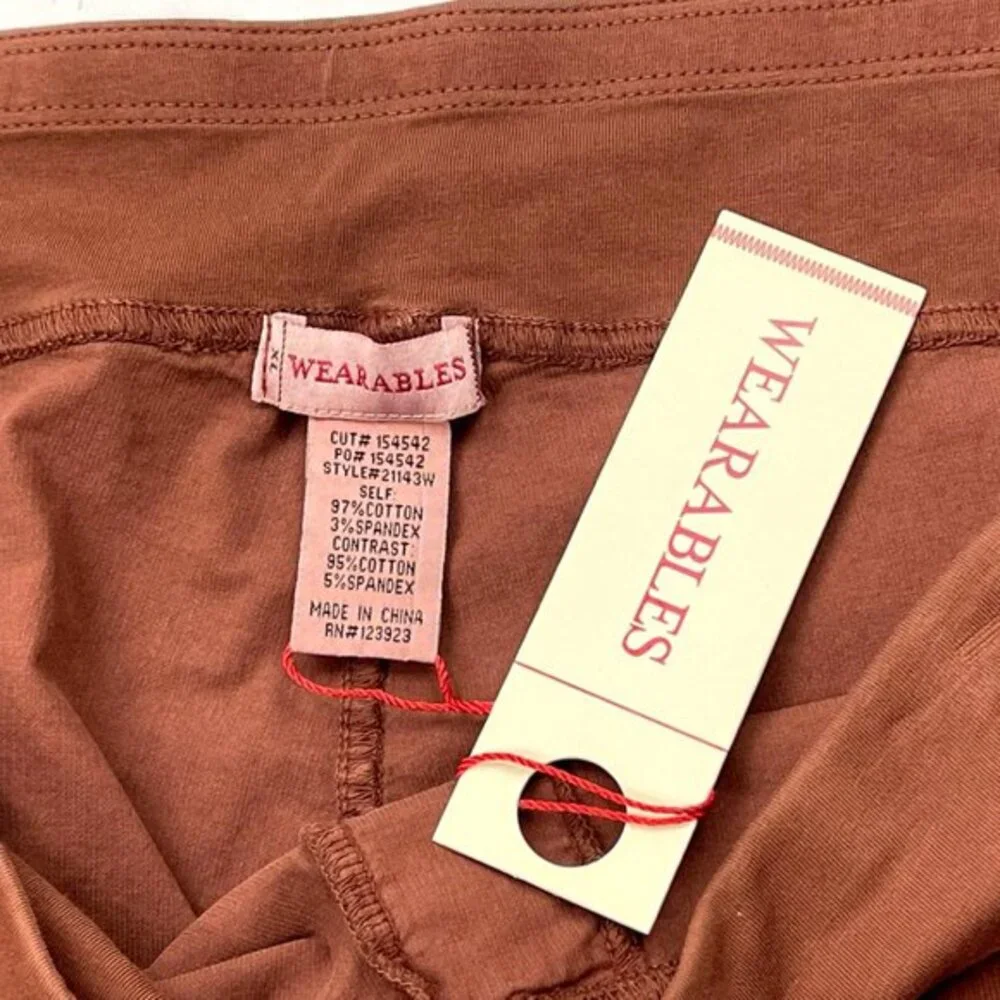XCVI Cord OSLO Leggings Women XL‎ NWT Stretch Cotton Elastic Waistband Ruched